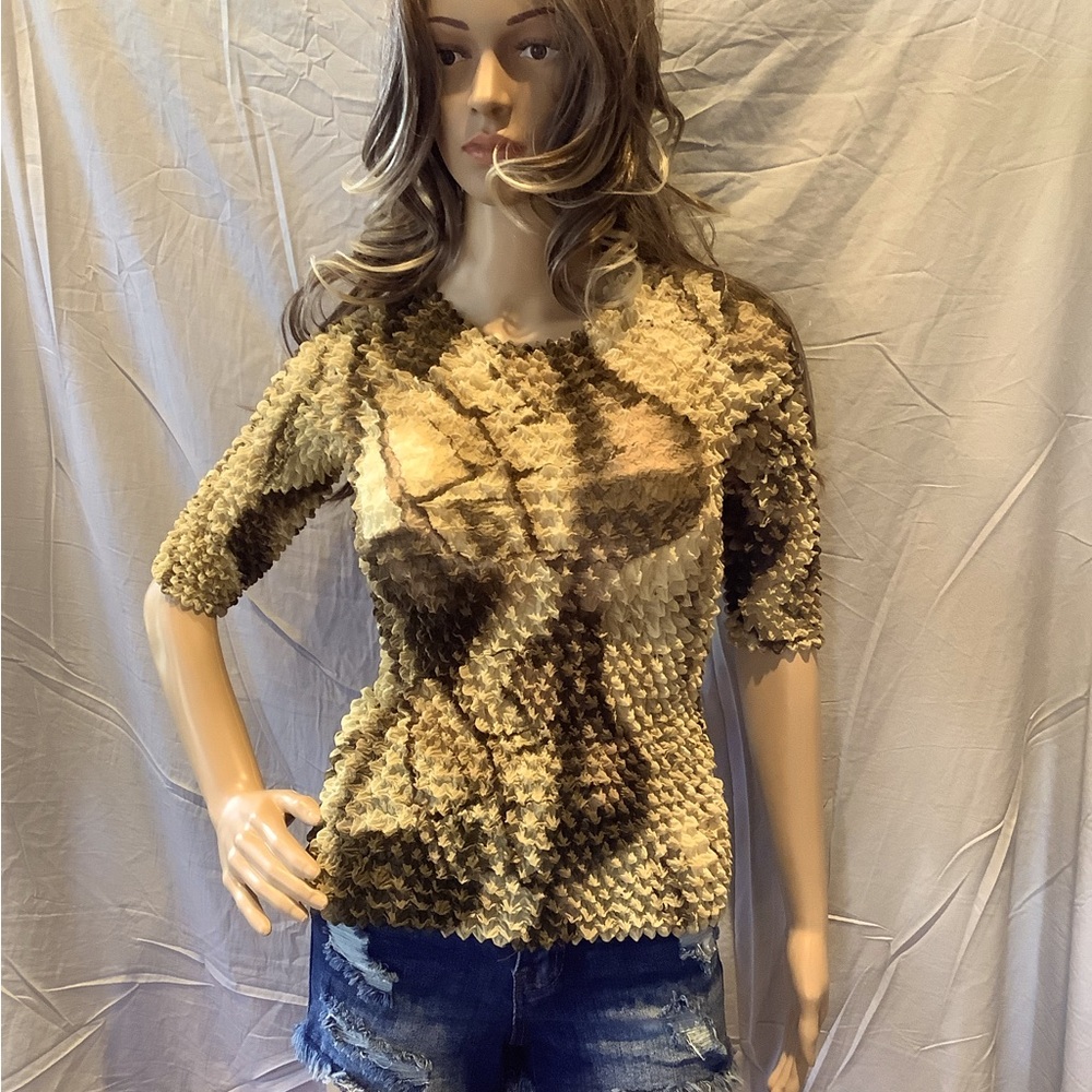 Vintage Magic Popcorn Top / Bubble Shirt / Crinkle Top